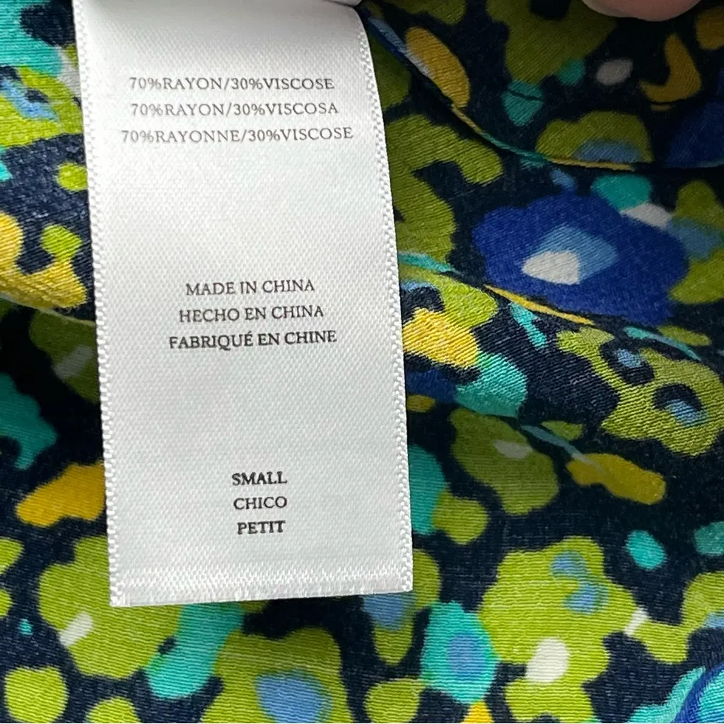 Rails Carmel Midi Dress Abstract‎ Garden Side Cutout Long Sleeve Size Small NEW - Image 8