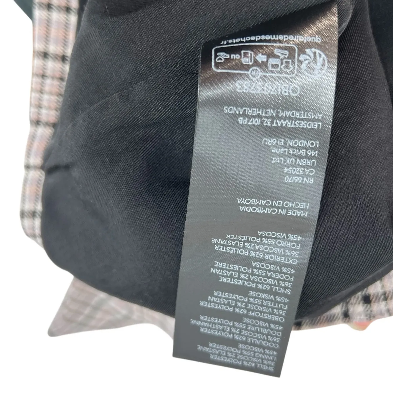 Free People  Cali Plaid Blazer Jacket Gray Neutral‎ Size Large - Image 16