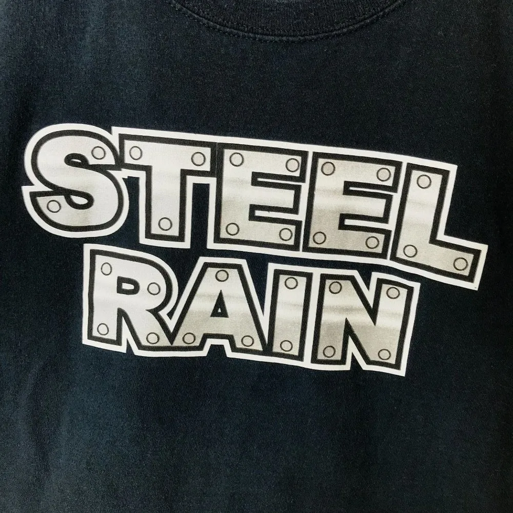 Y2K Vintage Steel Rain Operation Iraqi Freedom T Shirt Graphic Tee Black Large L - Image 6