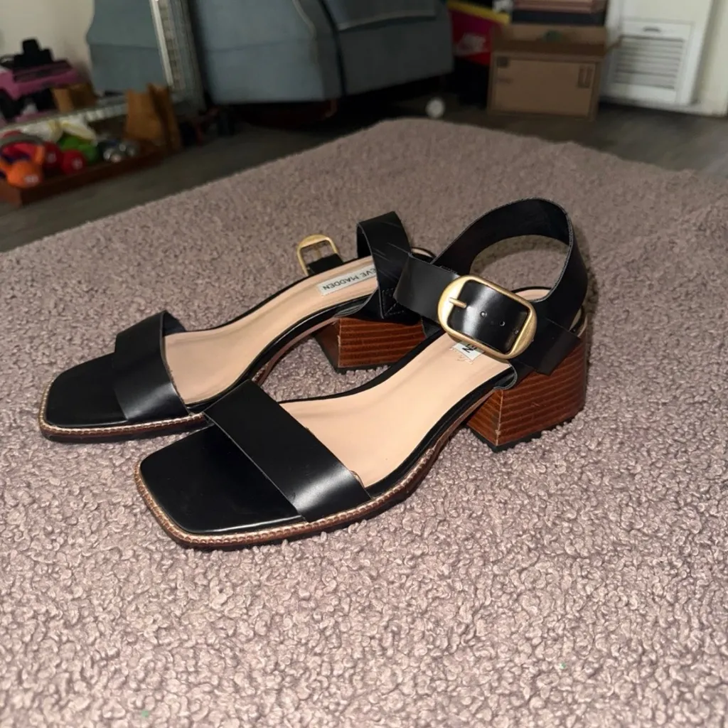 Steve Madden Black Heeled Sandals - Image 2