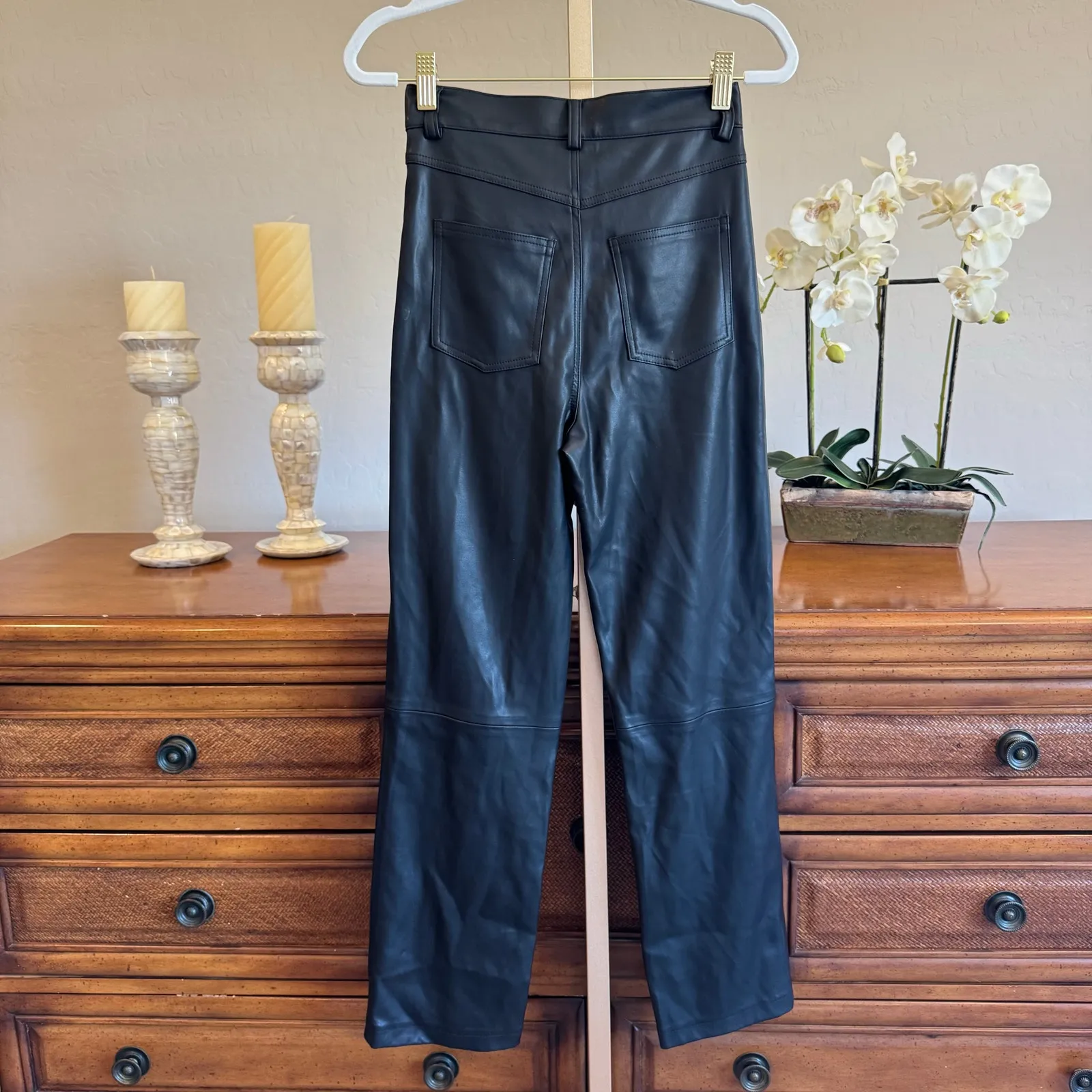 Generation Love Emmett Faux Leather Pants Black Approx Size 2-4 NWOT - Image 5