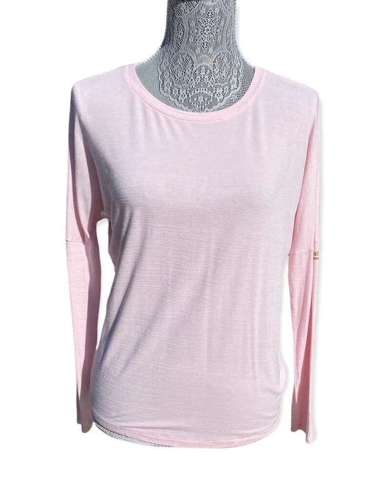 SKECHERS Womens Athleisure GoRun Long Sleeve Open Back Workout Top Pink XS - Image 6