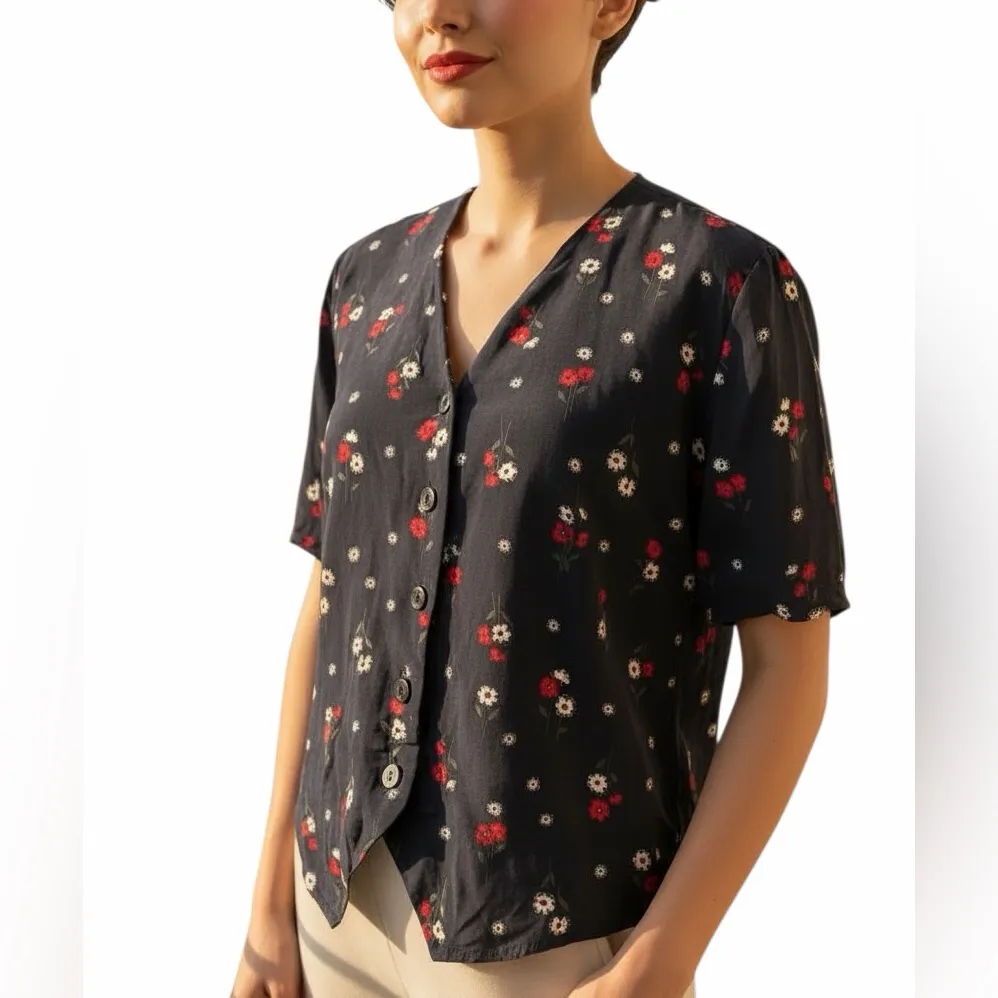 Sag and harbor petite floral dainty french vibes blouse size medium - Image 10