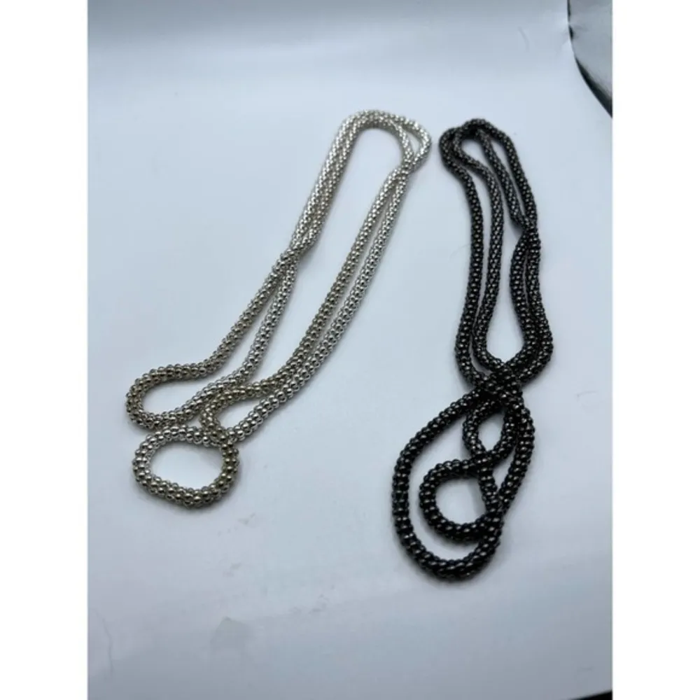 SILVER and Black Beaded‎ Necklaces - Image 5