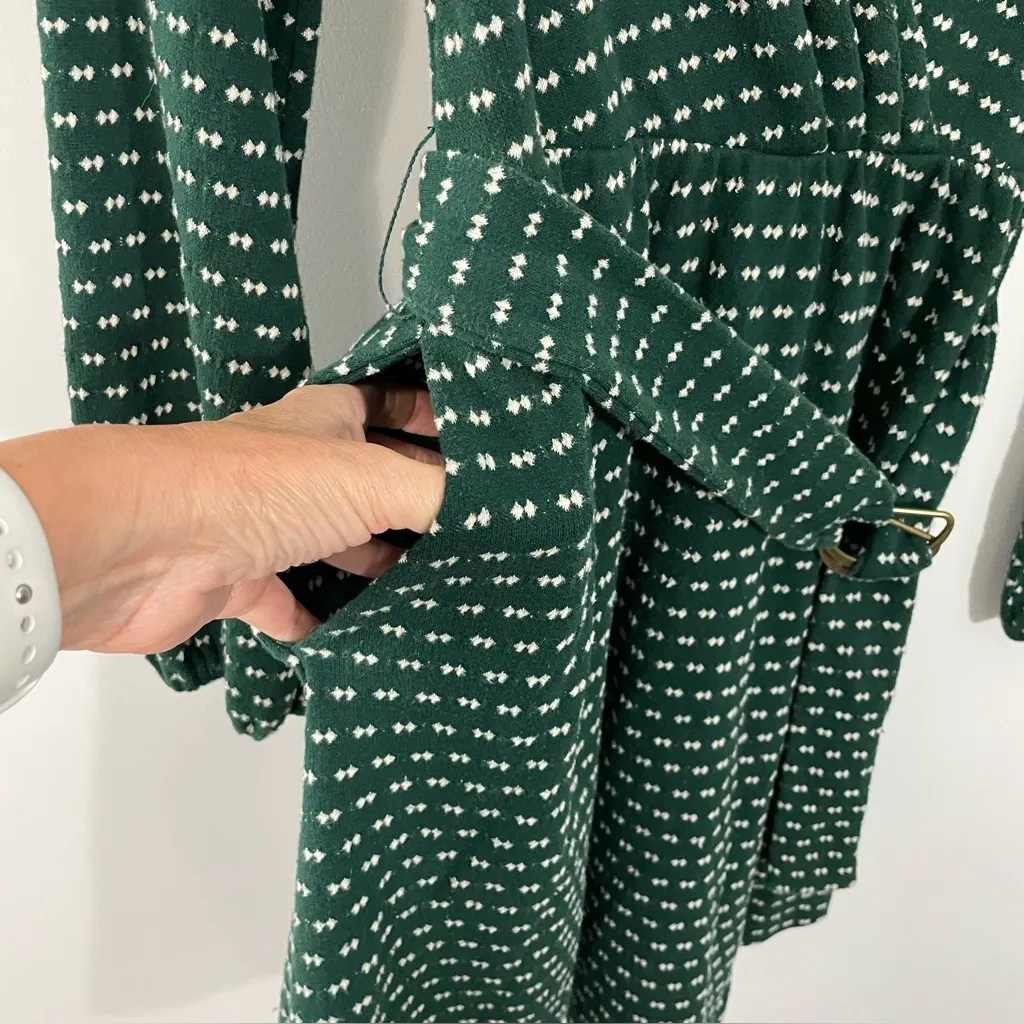 Maeve Anthropologie Malta Dress Size XS Green Mini‎ Faux Wrap Belted Tie - Image 10