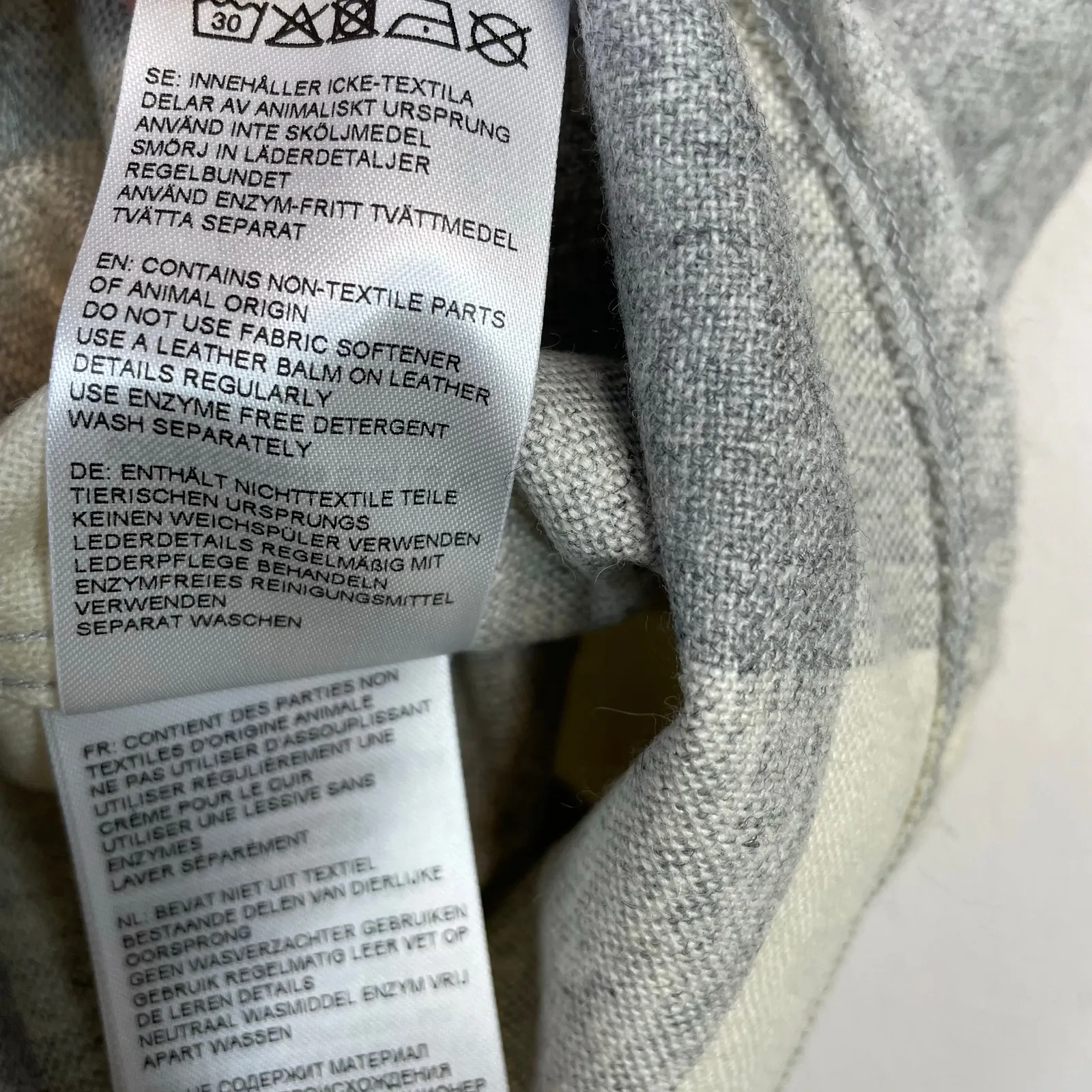 Fjallraven Canada Shirt Comfort Fit Gray Wool Blend Flannel Button Up womens XXS - Image 13