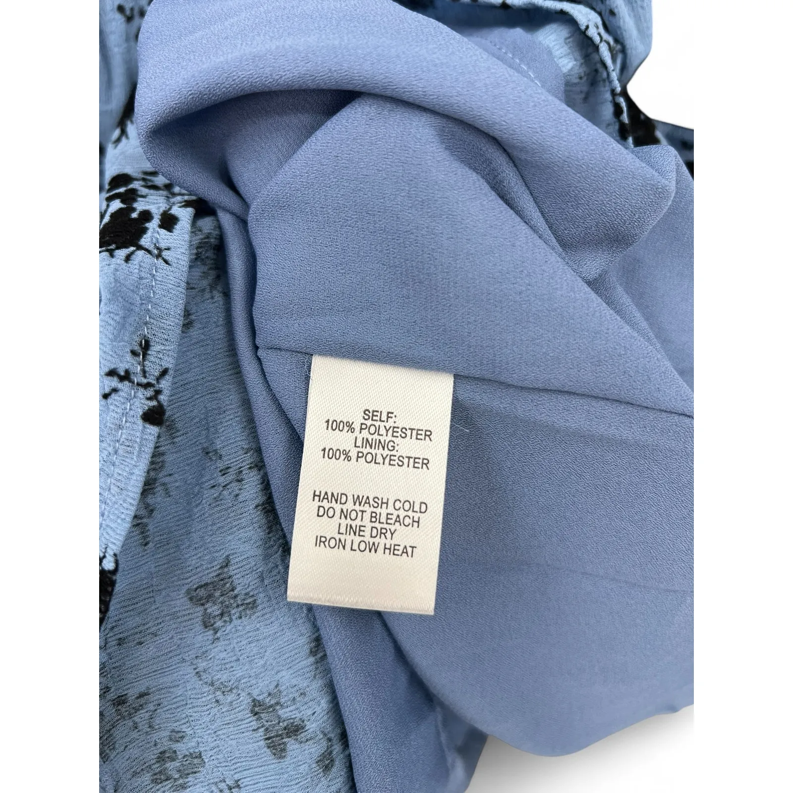 NWT LULU'S | XL | Can't Hurry Love Slate Blue Floral Puff Sleeve Mini Dress - Image 5