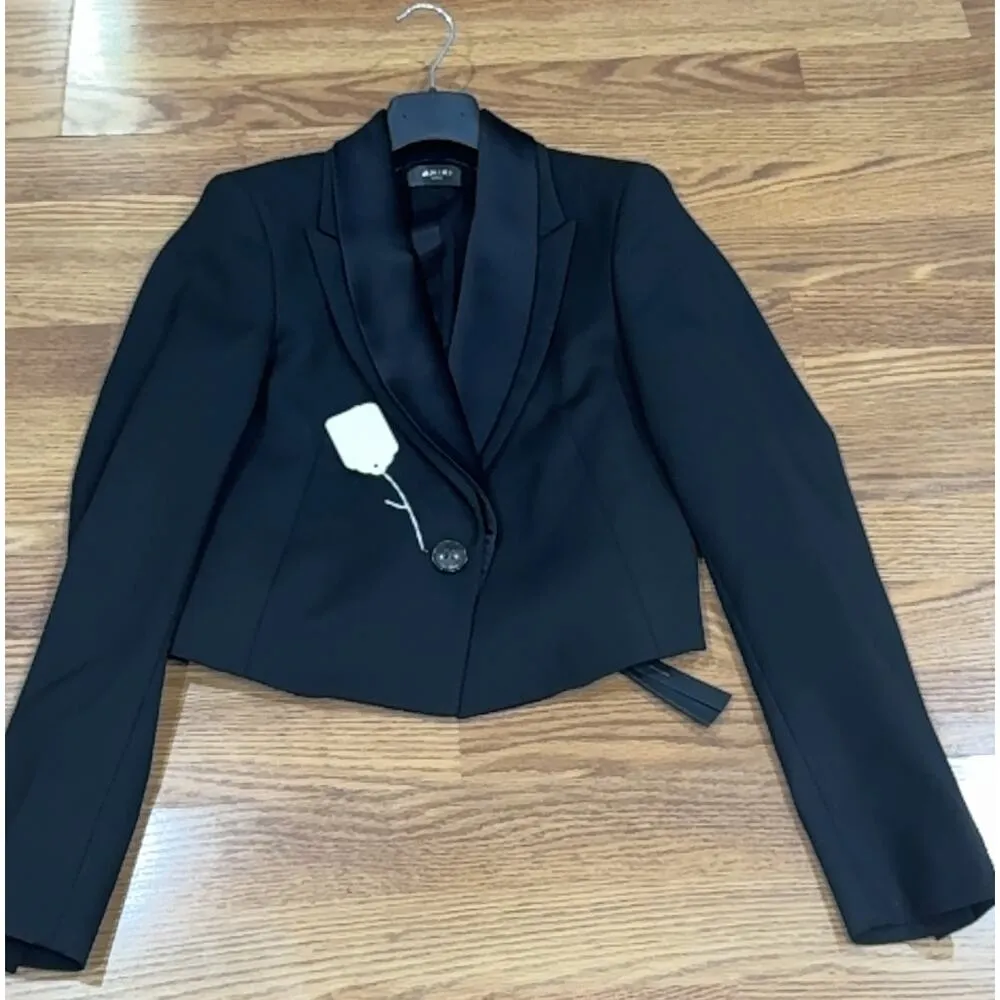 Amiri Black Double Collar Cropped Blazer Jacket women’s 42 Size undefined - Image 9