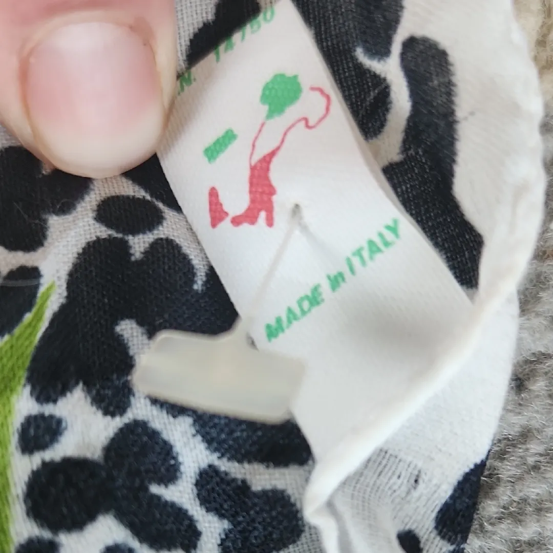 Vintage Italian Made Leopard Floral Square Scarf Blue - Image 3