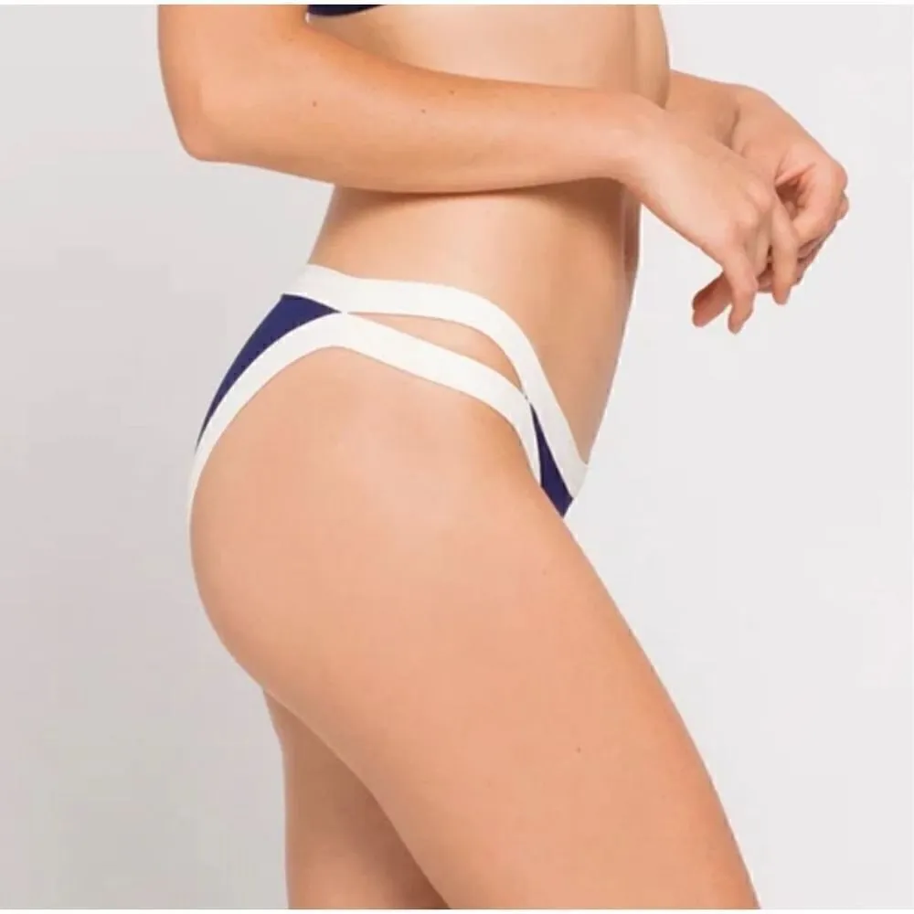 L*Space Swim | L*Space Charlie Bikini Bottoms in Navy/White | Color: Blue/White - Image 2