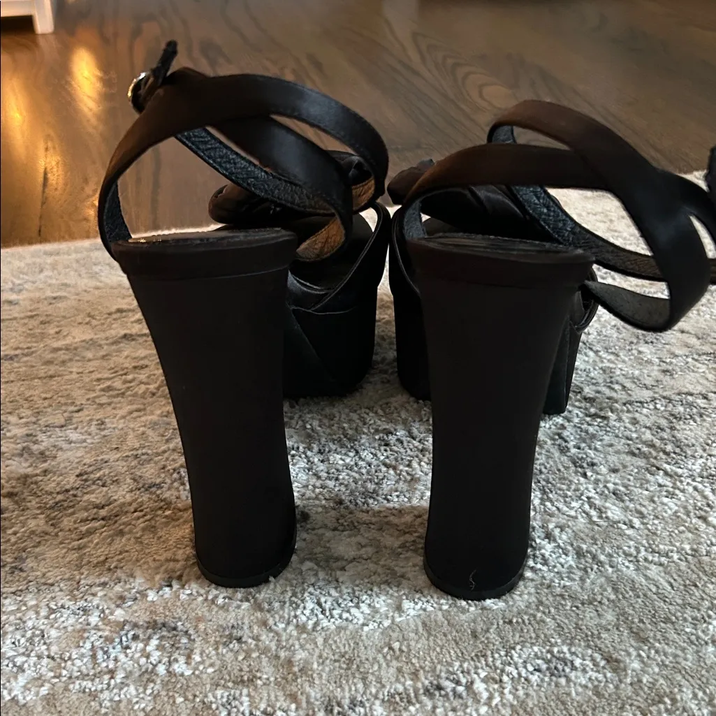 jeffrey campbell black satin heels - Image 4