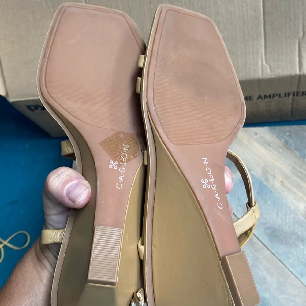 COPY - Caslon Nordstrom size 8 Paola tan ankle wrap leather strappy wedge sanda… - Image 4
