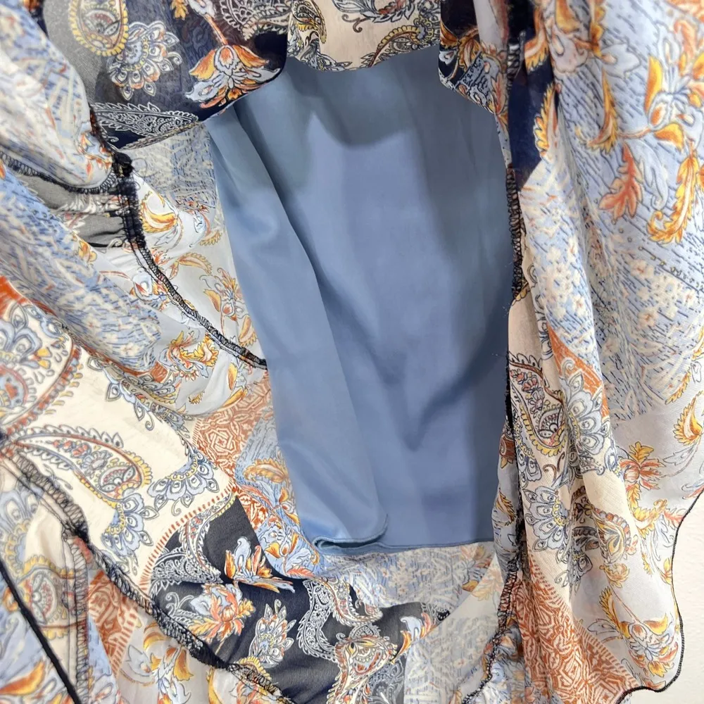 Kate and Lily Maxi Chiffon Dress Patchwork Print Sheer Casual Shirt Dress Size 4 - Image 10