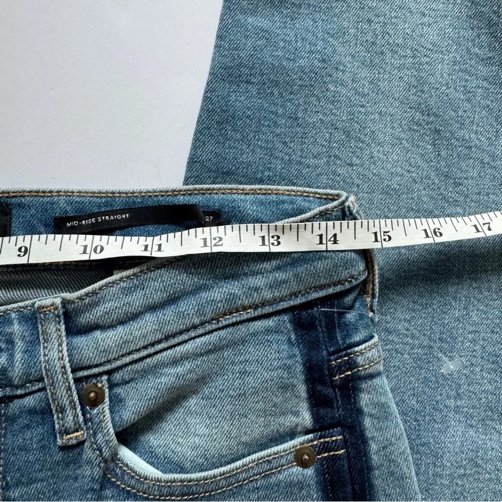 Banana Republic Mid-Rise Straight Blue Denim Jeans Size 27 NWOT - Image 6