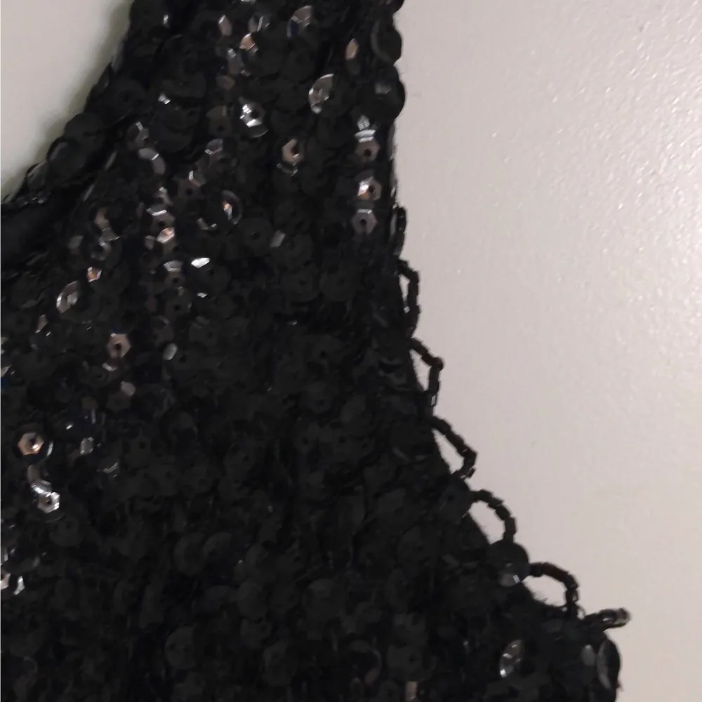 Sovereign Vintage Black Sleeveless Tank Fringe Sequined Lambswool Angora 36 Size undefined - Image 5