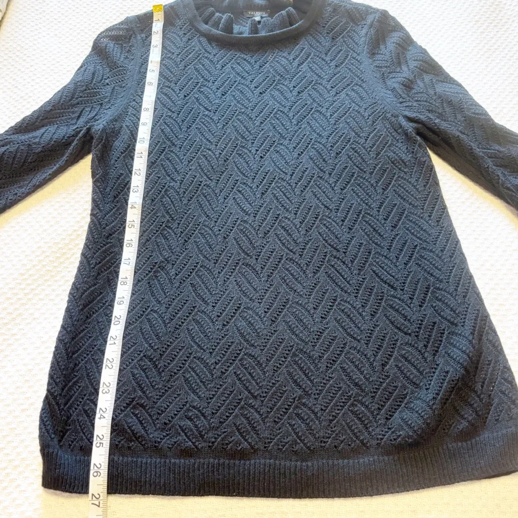 Talbots  Ruffle‎ Neck Pointelle Sweater size Large Petite - Image 8