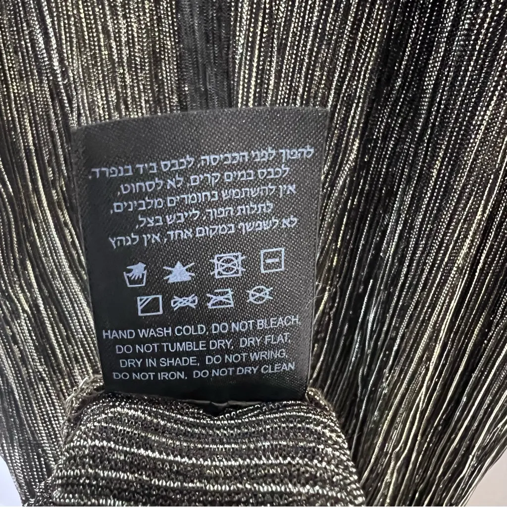 Sabina Musayev Ray Maxi Dress Tiered V Neck Bow Tie Metallic Gold Sz M Size M - Image 10