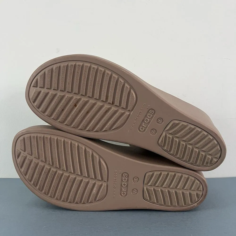 Crocs Brooklyn LiteRide High Wedge Cream Platform Sandals - Image 10