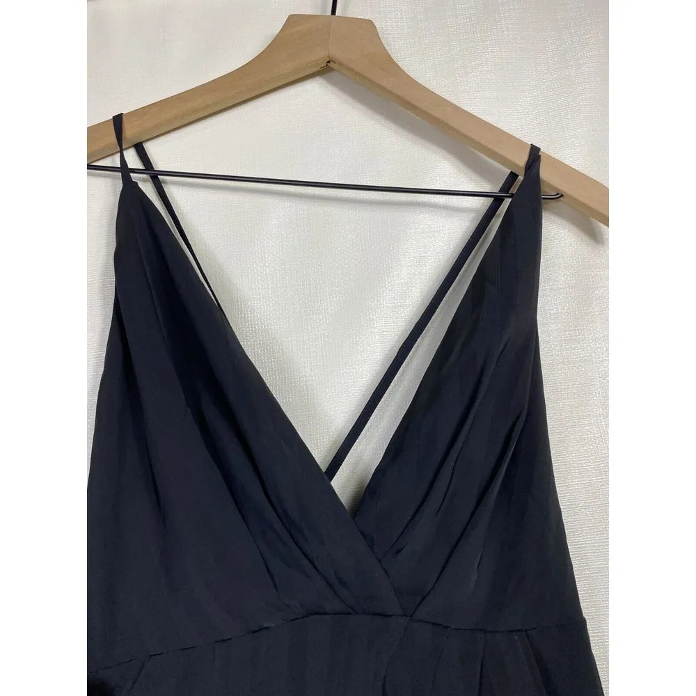 Lulus Panache Backless Midi Dress Black Sz M Sleeveless Plunge V-Neck Whimsigoth - Image 6