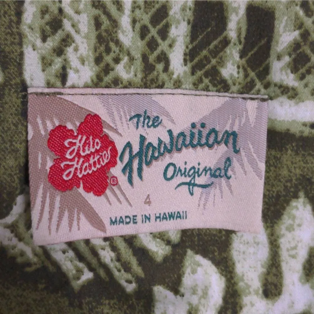 Hilo Hattie Vintage A Line Dress Green Hawaiian Mini Scoop Neck Sleeveless Zip 4 Size M - Image 8