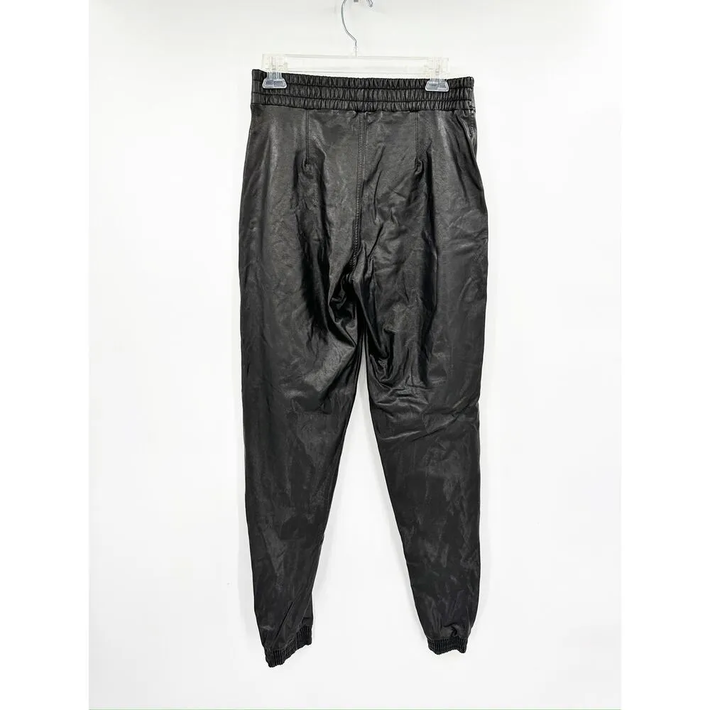 Spanx Leather-Like Black Faux Leather Pull-On Jogger Pants Size S - Image 4