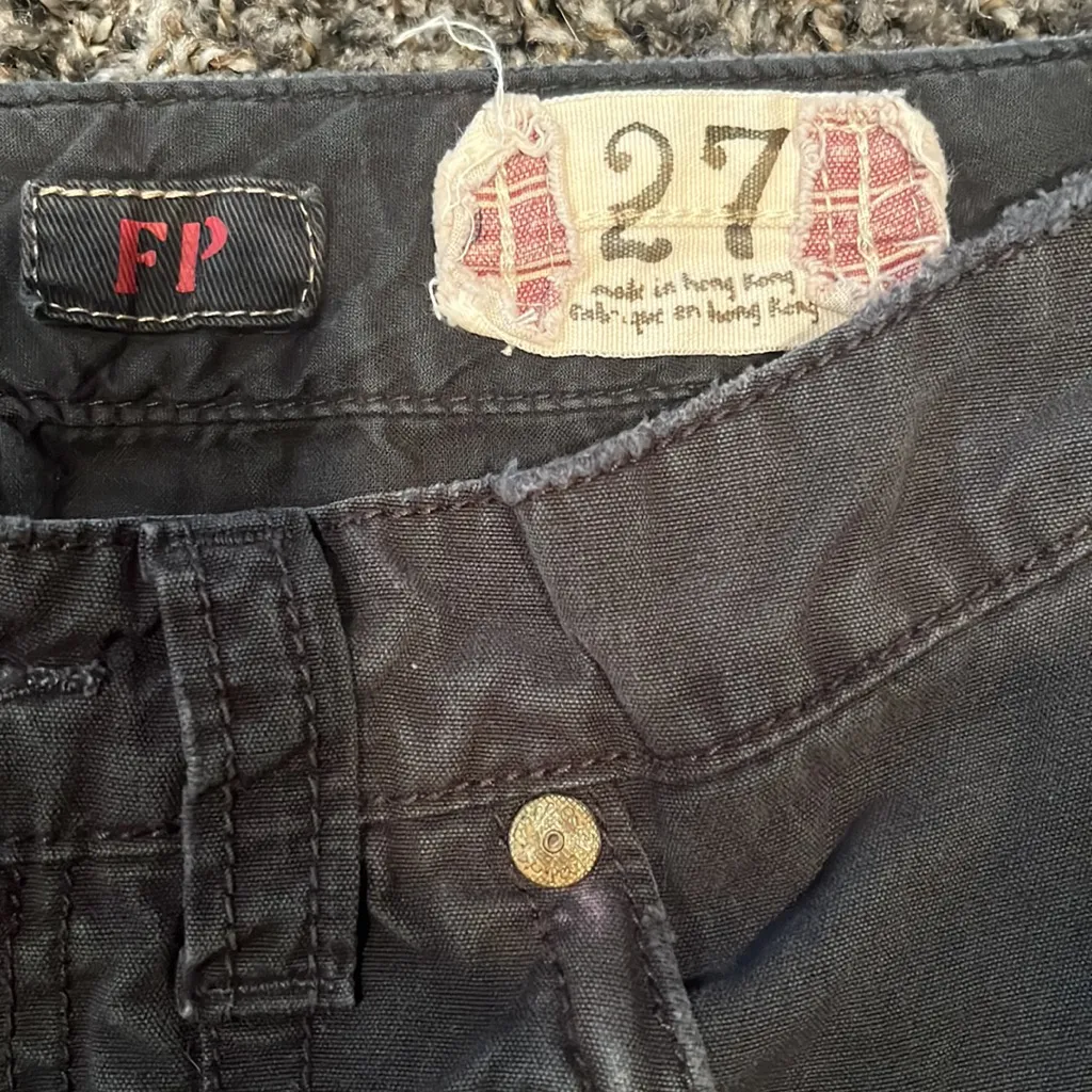 Free People Gray 051 Soot Cargo Capri Pants - Image 3