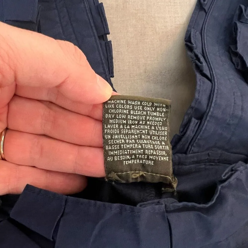 Fei Anthropologie navy cotton jumper dress size 2 - Image 10