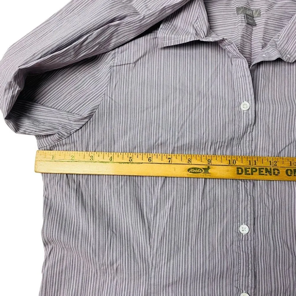 J. Jill Women’s Large Button Down Stripe Long Sleeve Shirt Polo Collar Top - Image 7