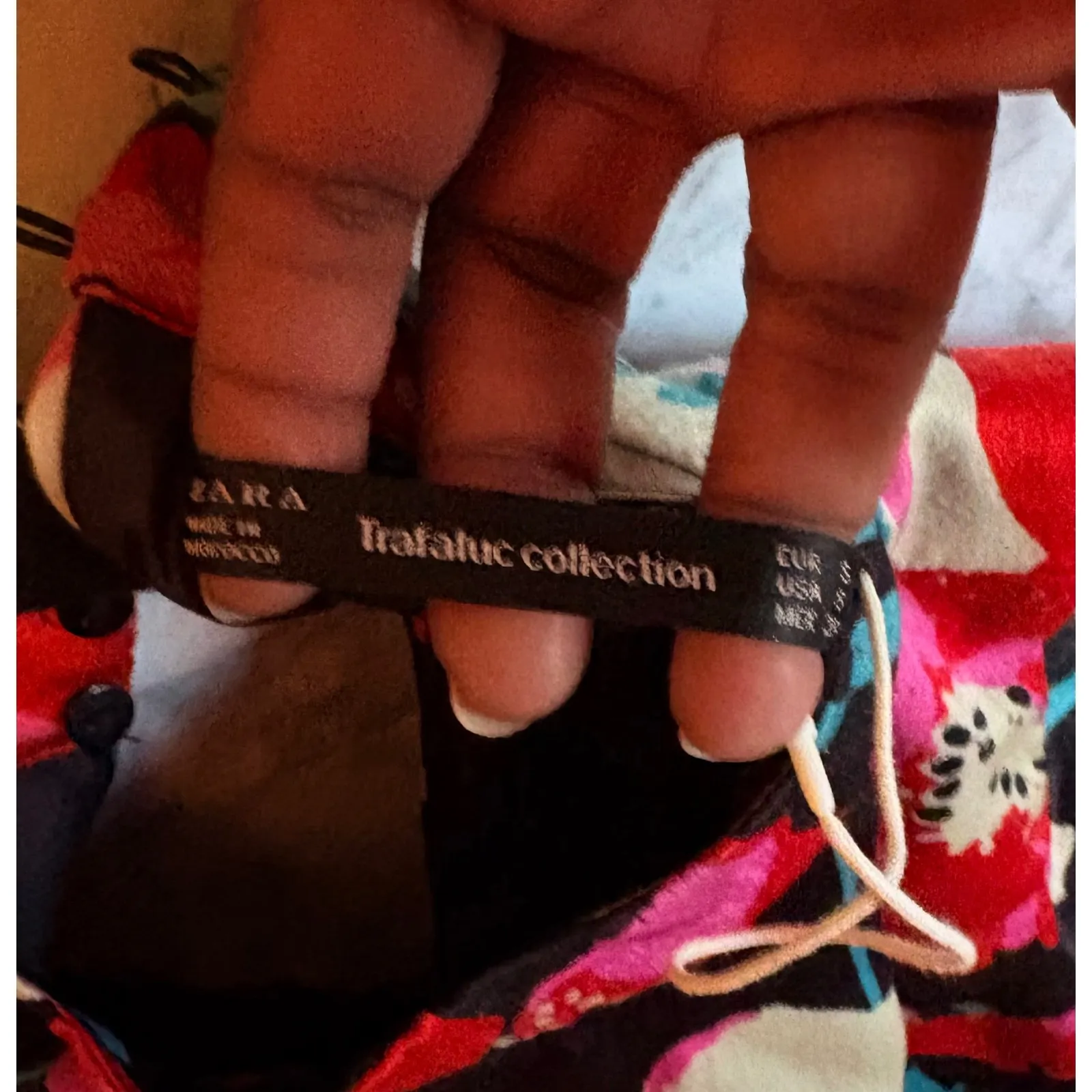 Zara Trafaluc Poppy Floral  Print Mock Neck Short Sleeve Mini Dress Size S - Image 4