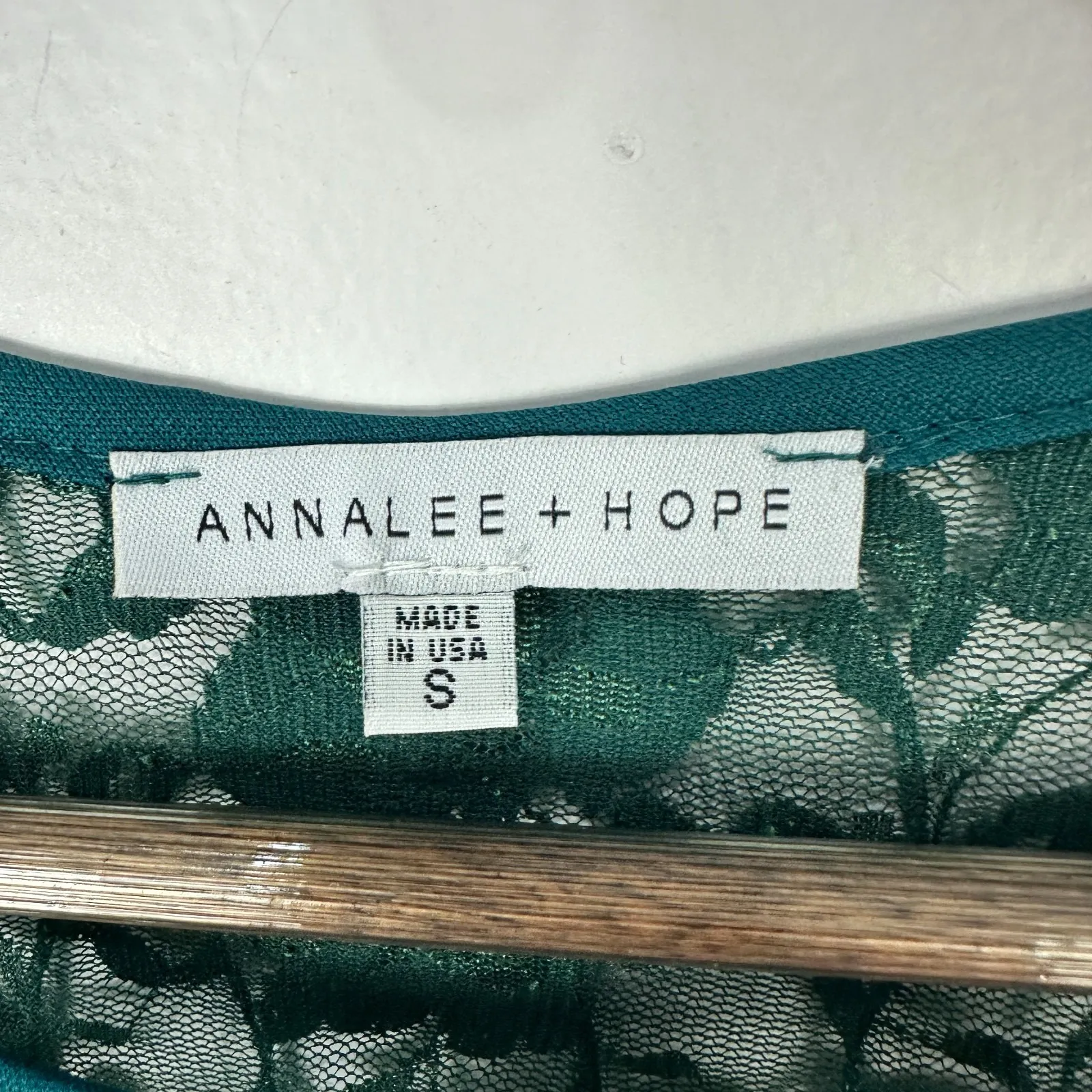 Annalee  Hope Green Lace Blouse S Sheer Floral Fairy Boho Romantic Y2K Party Top - Image 2