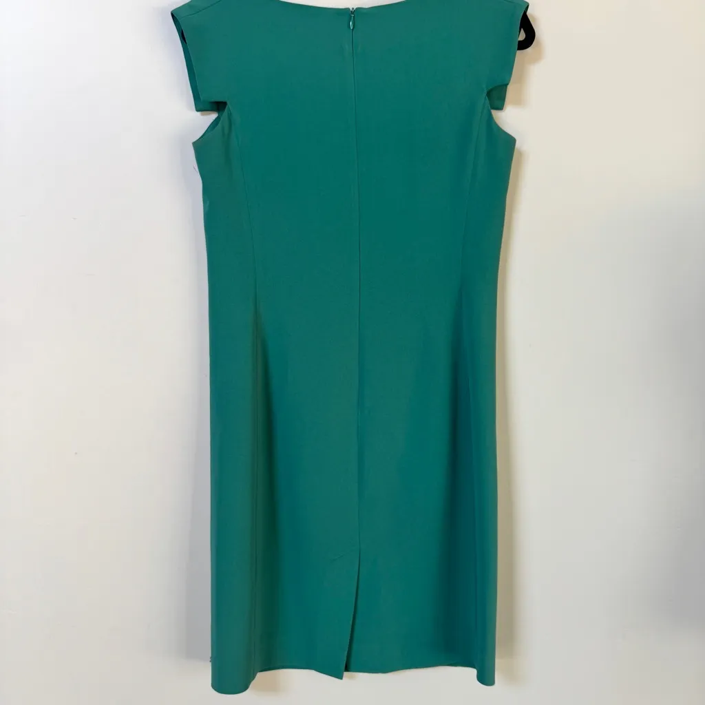 MM LaFleur The Sarah Sheath Dress Sleeveless Viridian Green Crepe size 4 - Image 10
