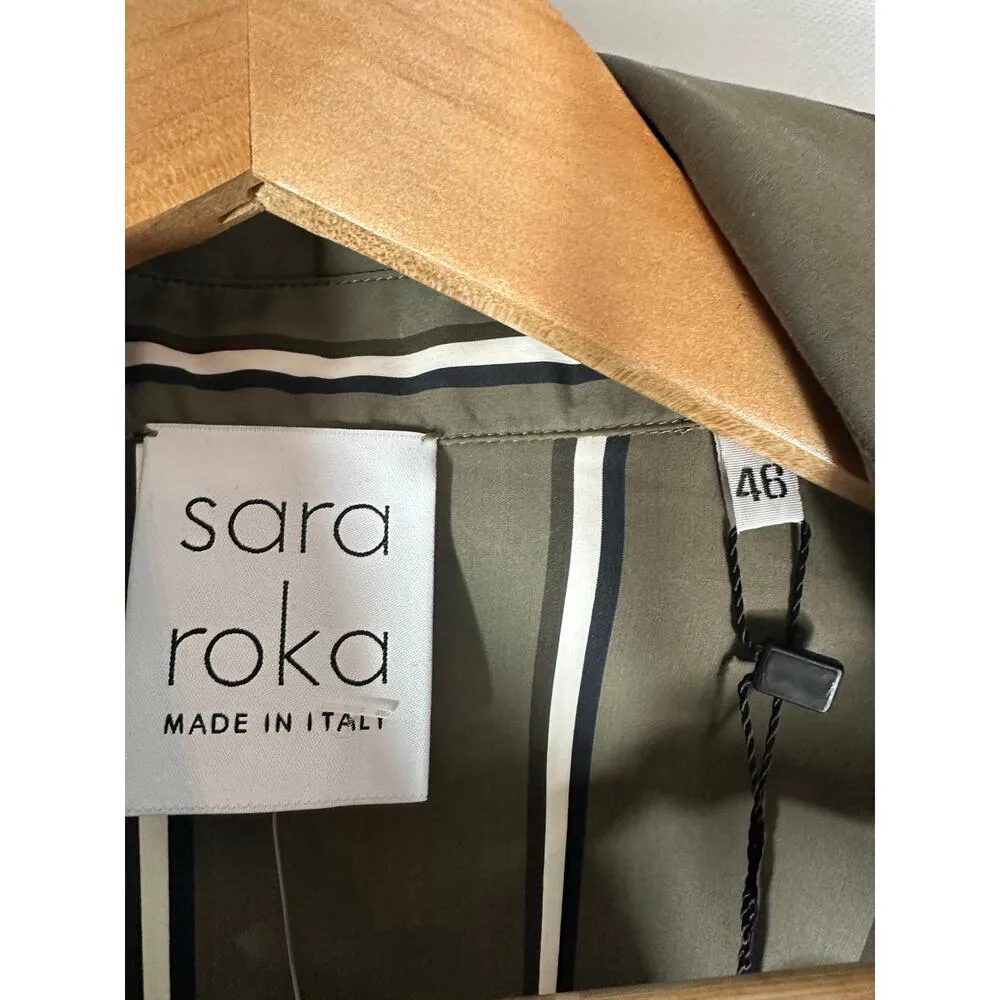 Sara Roka Draetra Striped Poplin Midi Dress Striped Multi Size US 10 IT 46 - Image 3