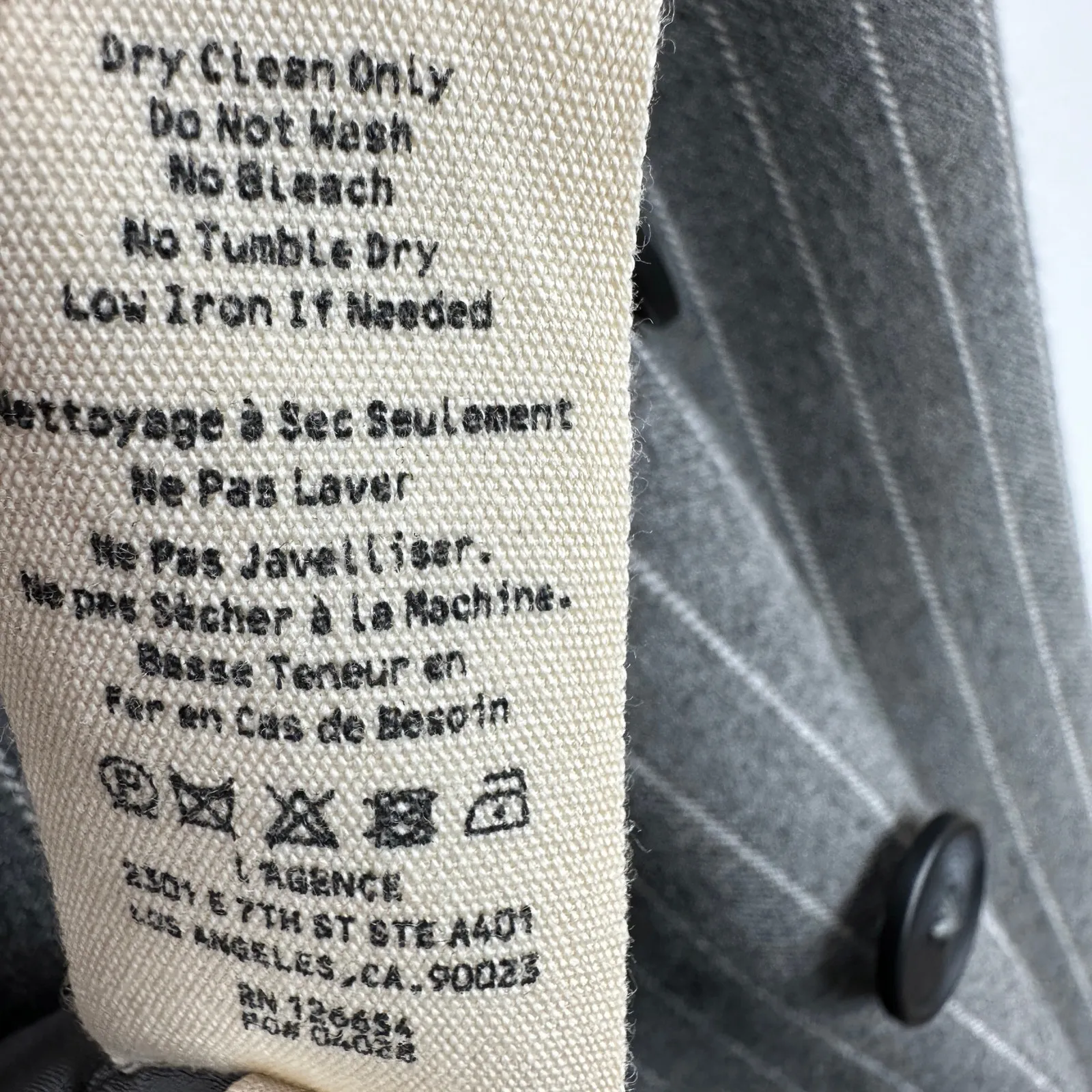 L'AGENCE Kenzie Double Breasted Blazer Jacket Pinstripe Gray Classic Preppy US 4 - Image 16