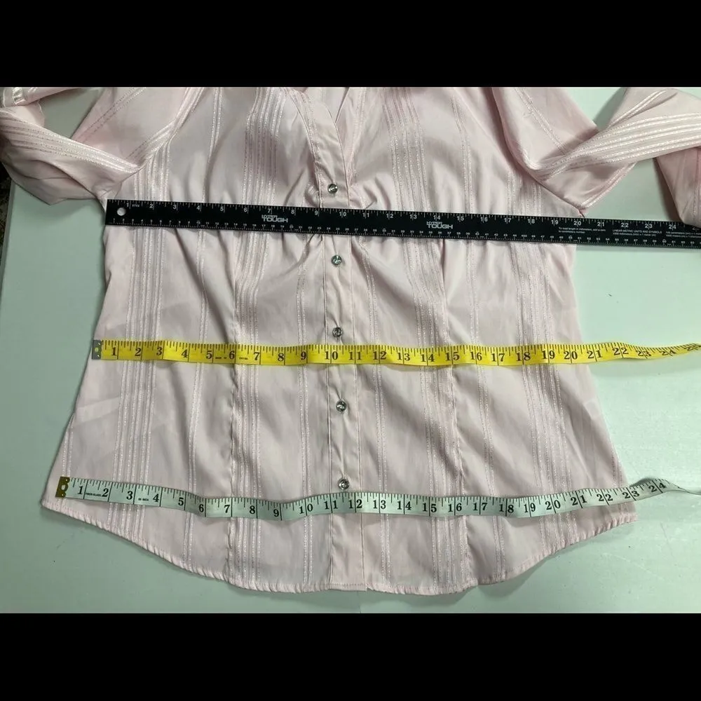 CATO,JM Sportswear, Women’s pink top, size Large, long sleeves, buttons down front‎ - Image 9