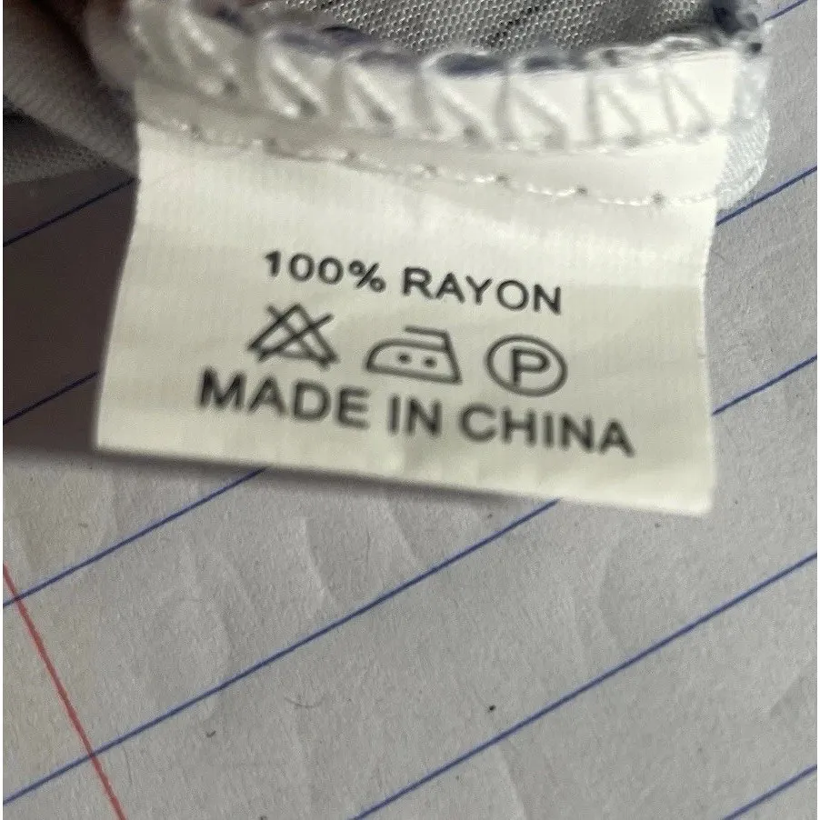 JAASE Aurora Floral Wide Leg Jumpsuit Blue White Rayon‎ Boho 3/4 Sleeve Size M - Image 9