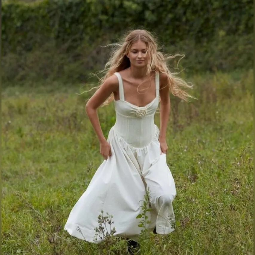 For Love & Lemons Billie Pointelle Midi Dress Size Large - Image 6