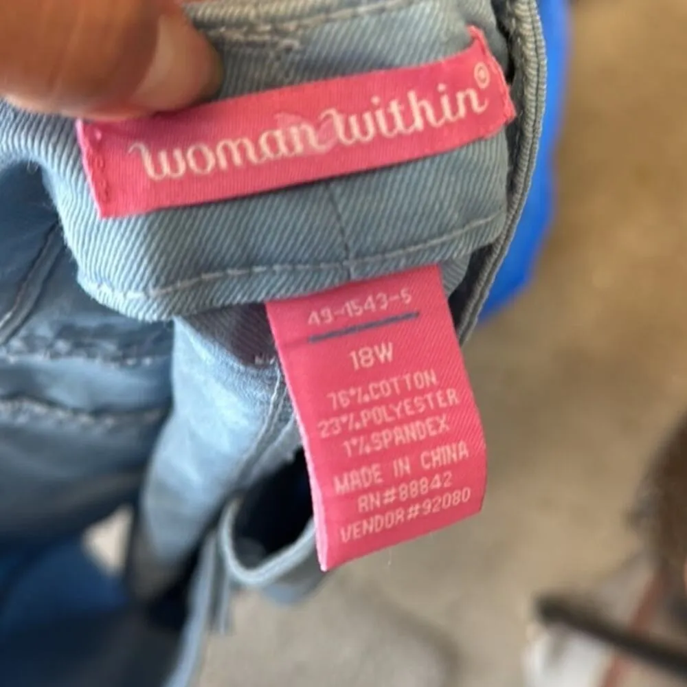 Women Within light blue cotton blend button from skirt size 18 casual western - Image 2