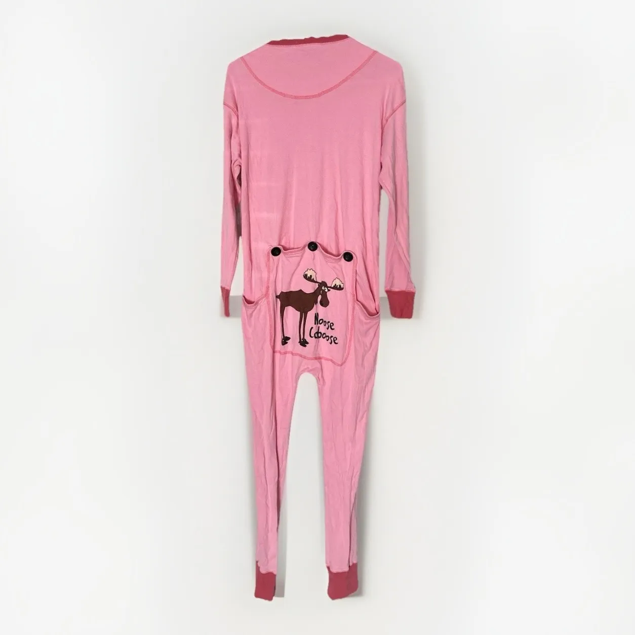Lazy One Pajama Moose Adult Pink Flapjack PJ's Pajamas Moose Caboose Medium Rare - Image 2