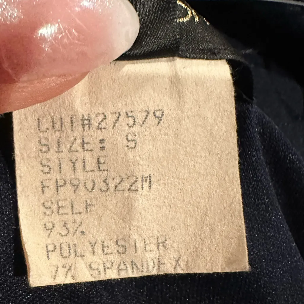 Tadashi Shoji Navy Blue Long Sleeve Wide Neck Bodycon Ruched Drapey Dress S - Image 7