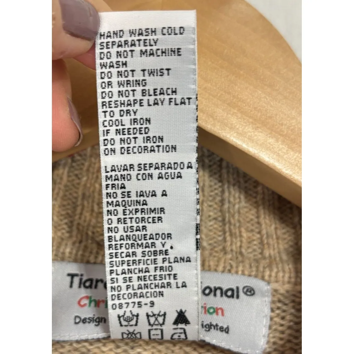 Vtg Tiara International Wool Blend Christmas Sweater Sz M Full Zip Embroidered - Image 4