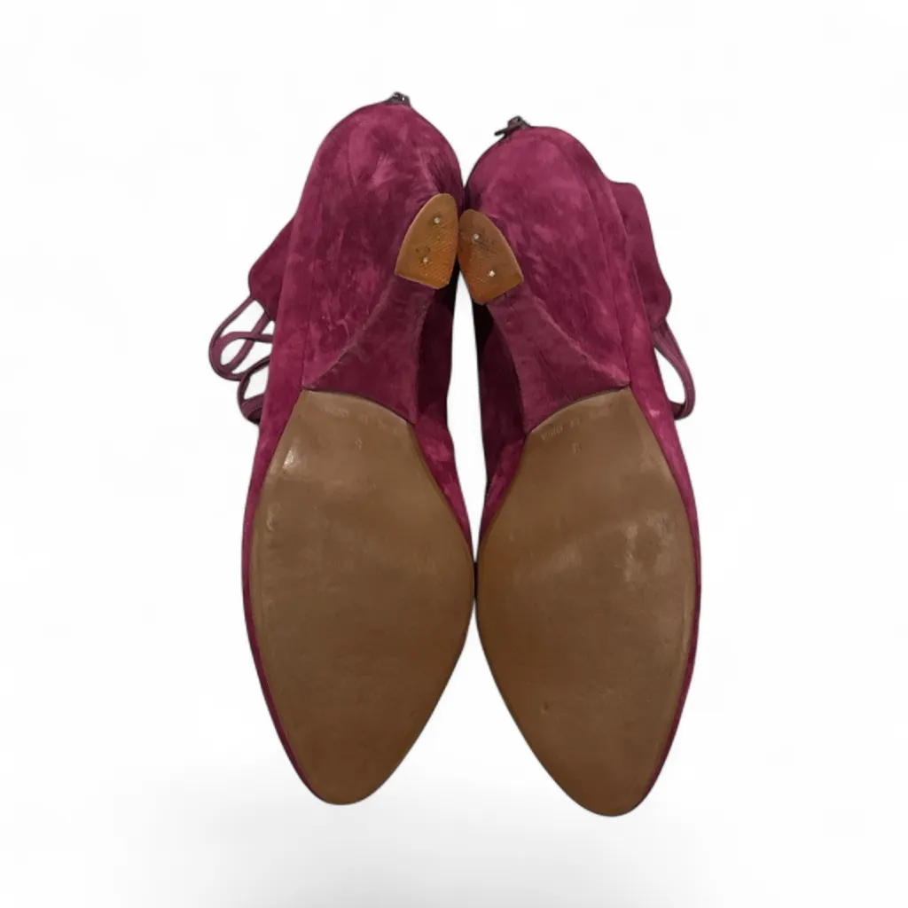 JEFFREY CAMPBELL PURPLE WEDGE POINTED TOE ELASTIC CAGE SHOES 8 - Image 5