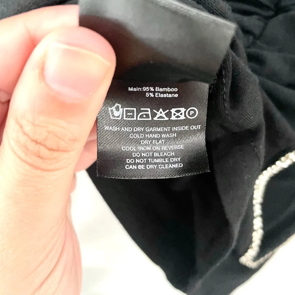 NWT I.Am.Gia Lovedoll Black Rhinestone Cropped Long Sleeve Top Size XS - Image 7