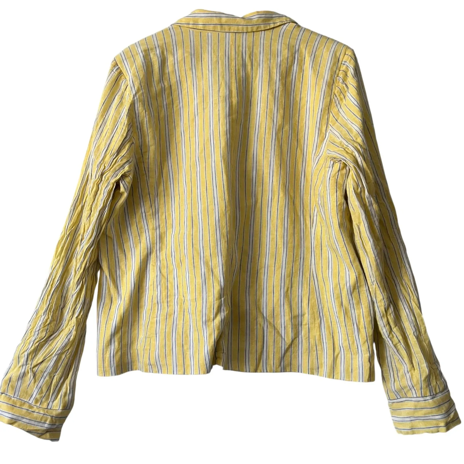 Draper James RSVP Yellow Striped Linen Blend Blazer Jacket Women's XXL - Image 4