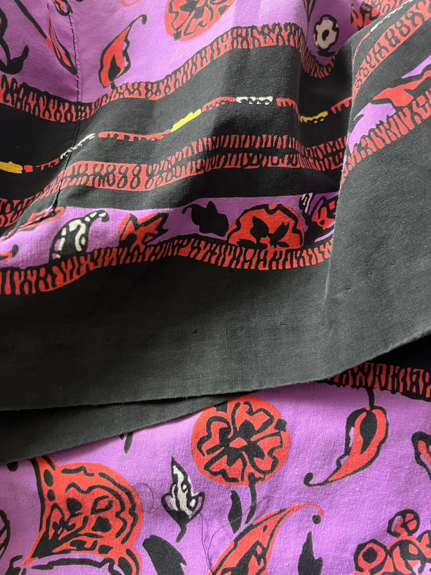 Vintage 1960’s Dixie Lou Frock Printed Button Down Shirt Tunic Size L - Image 8