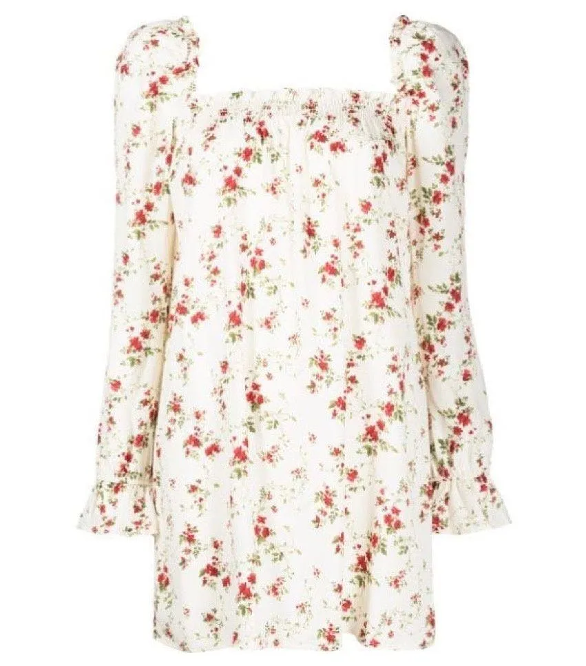 NWT  Hudsen Dress Annaliese Long Sleeve Floral Puff Sleeve Smocked - Image 2