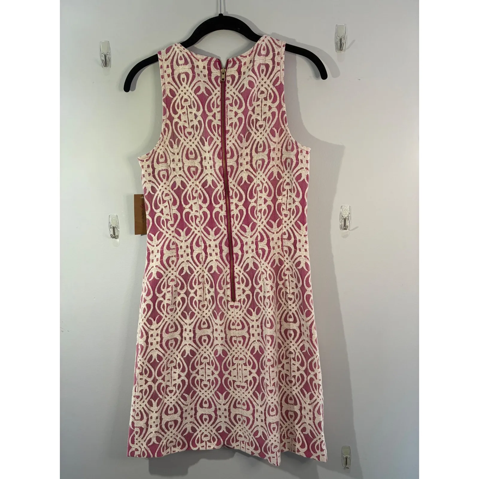 Cremieux Sleeveless Lace Overlay Party Cocktail Sheath Dress Pink Lined Size 6‎ - Image 2