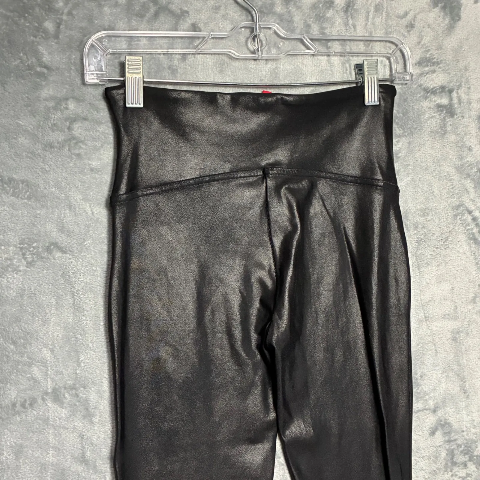 SPANX Faux Leather Shine High Waisted Leggings Women's M Black - Image 3