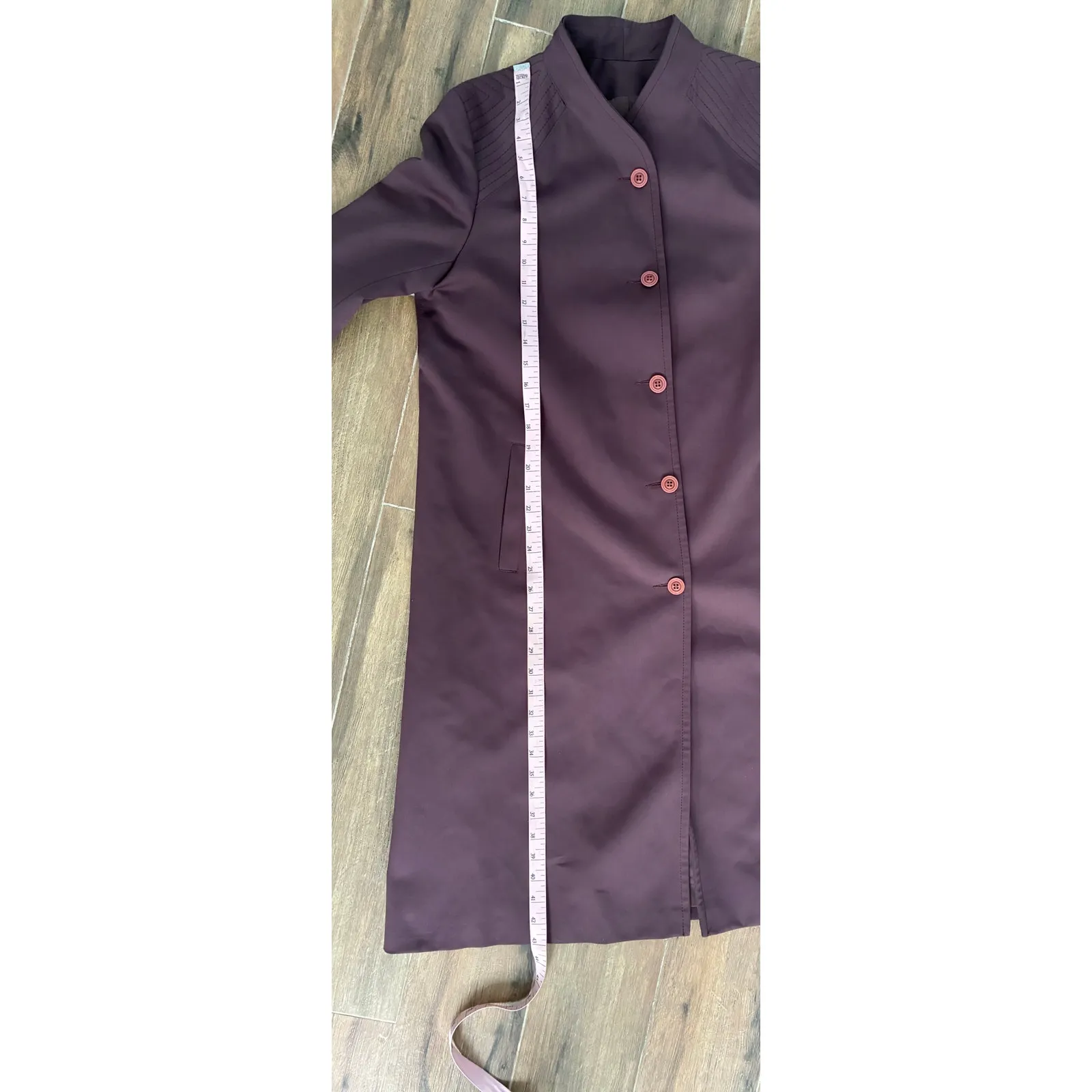 Vintage Forecaster of Boston Plum Long Trench Coat Size 13/14 (M) Made in USA Purple Size M - Image 8