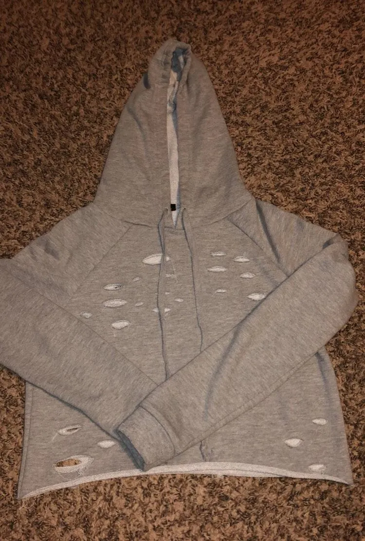 Rue 21 Distressed Cropped Hoodie - Image 2