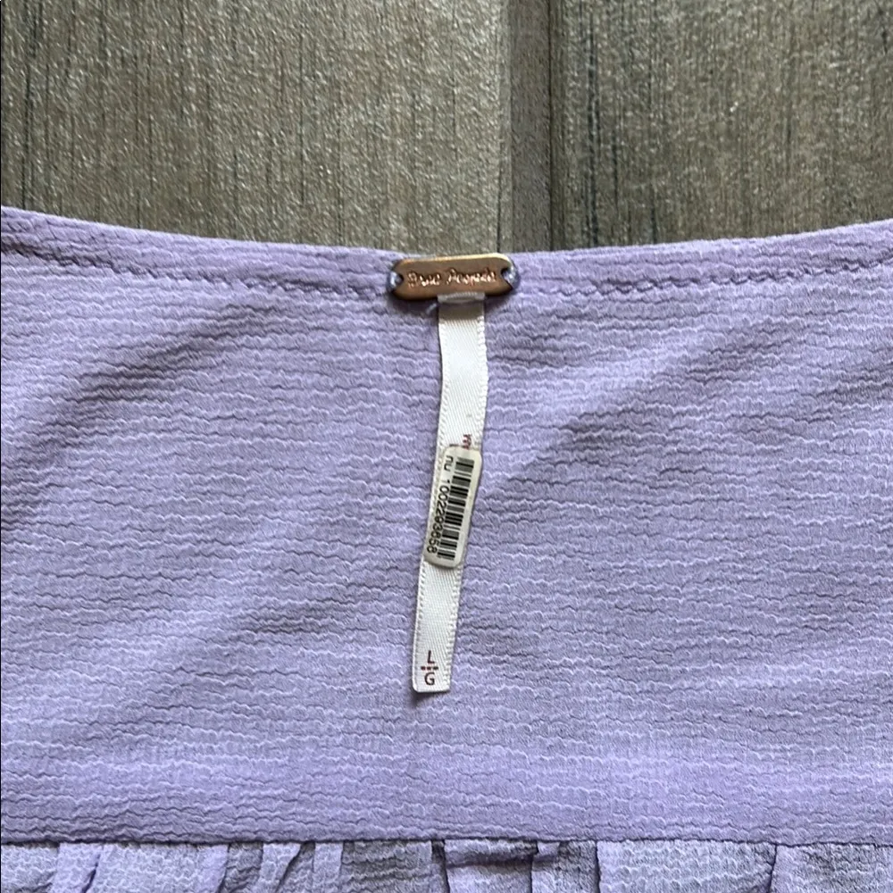 Free People Purple Crop Tie Front Blouse - Image 2